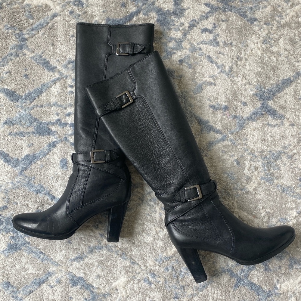 Cole Haan Phoenix Air Tall Black leather Boots Size 8.5